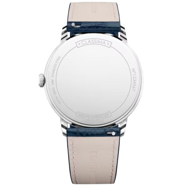 Baume & Mercier Classima Quartz Watch with Blue Dial and blue Leather Strap, 40 mm
