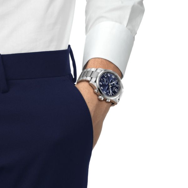 Montre Tissot Chrono L quartz blue dial steel bracelet 42 mm