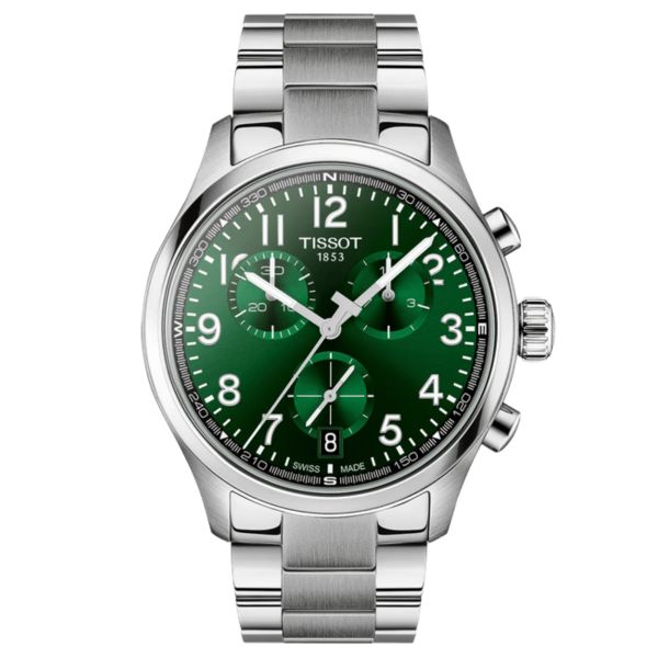 copy ofMontre Tissot Chrono L quartz green dial steel bracelet 42 mm