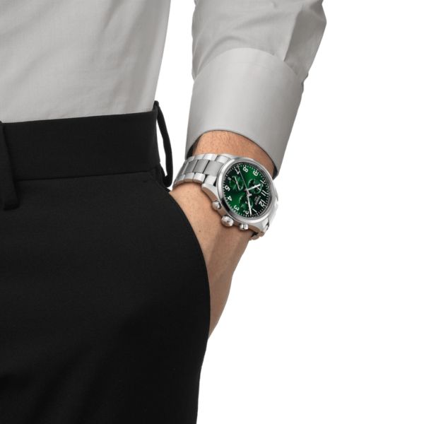 copy ofMontre Tissot Chrono L quartz green dial steel bracelet 42 mm