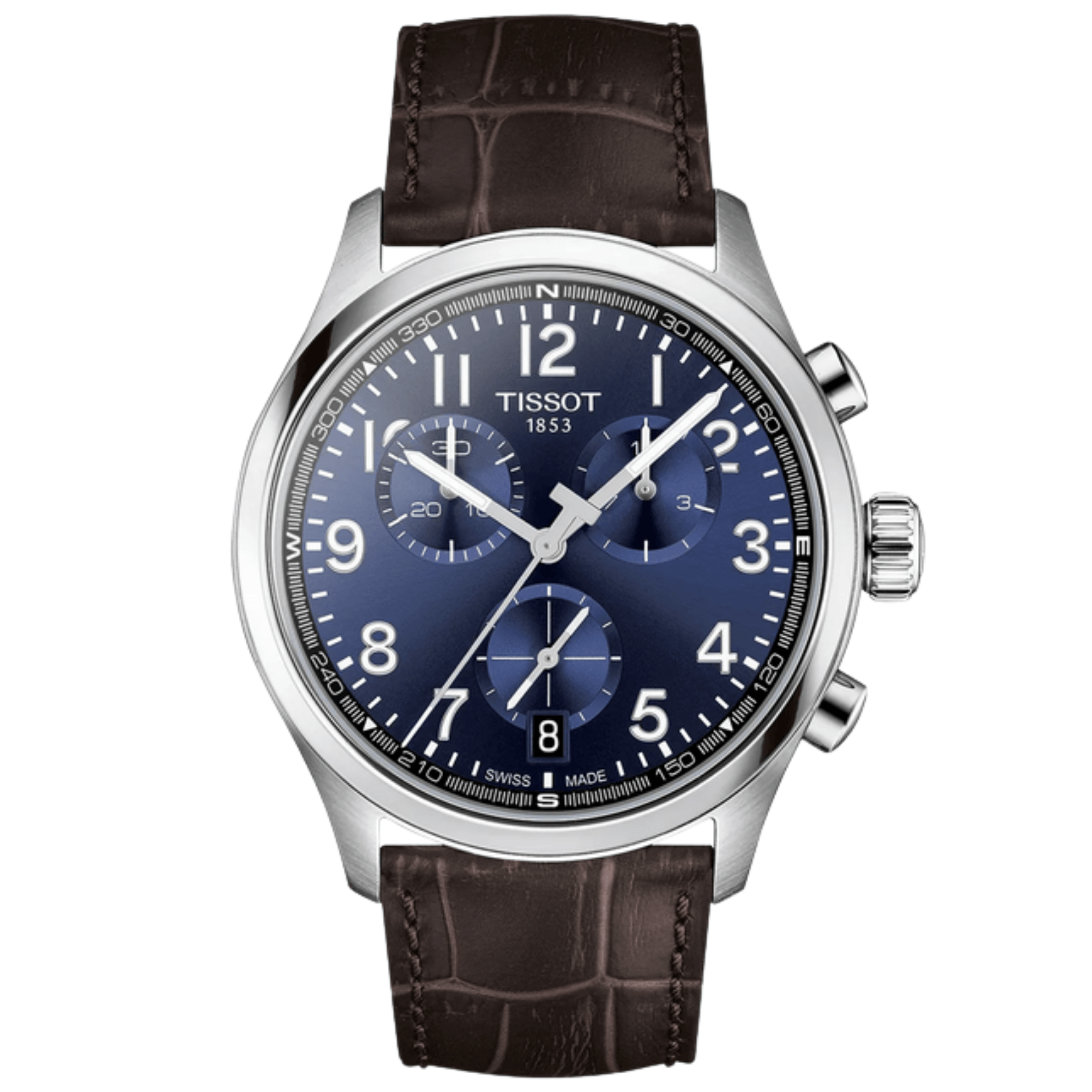 Montre Tissot Chrono L quartz blue dial leather strap 42 mm