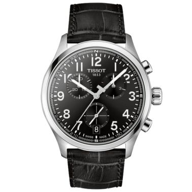 Montre Tissot Chrono L quartz black dial leather strap 42 mm