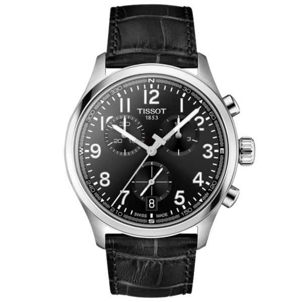 Montre Tissot Chrono L quartz black dial leather strap 42 mm