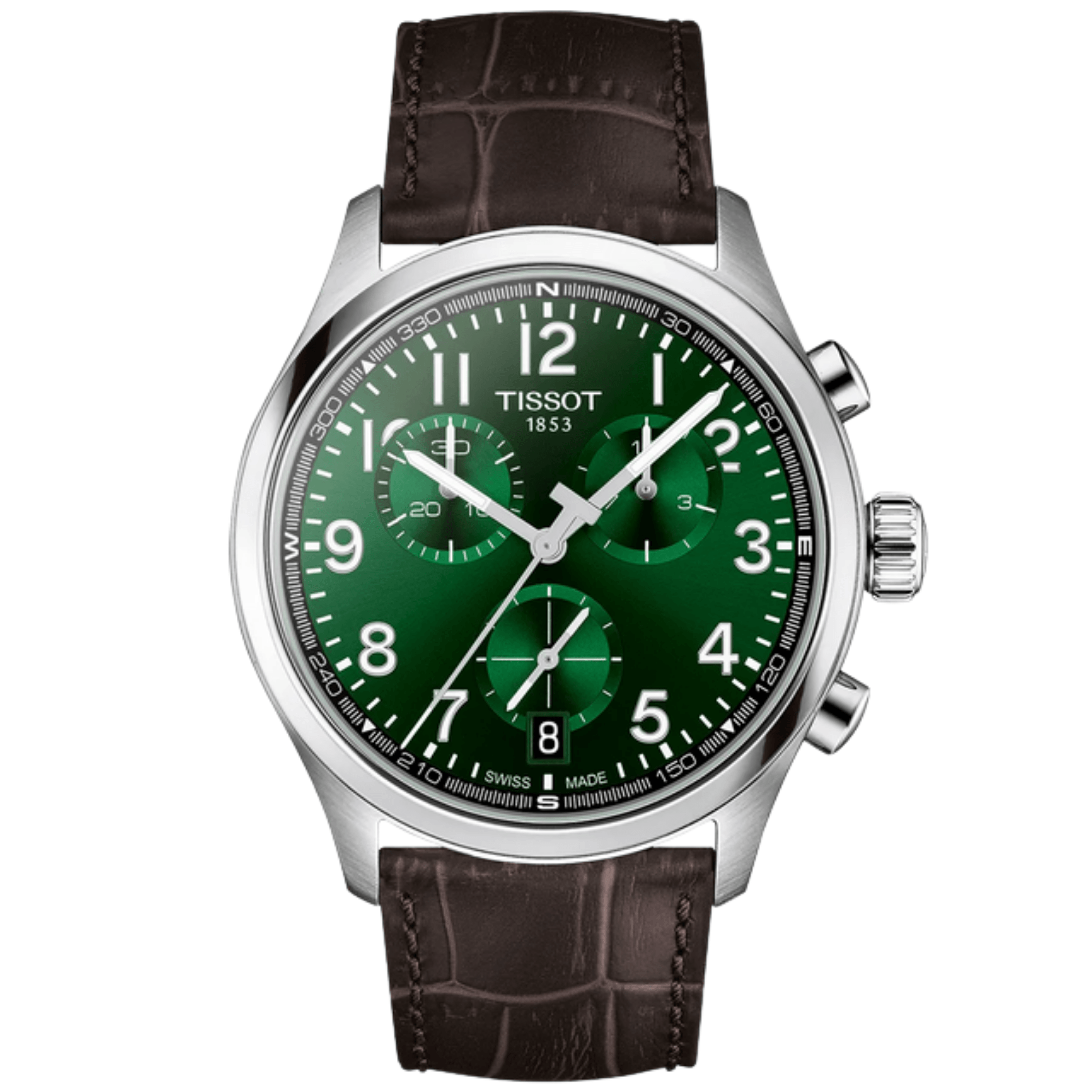 Montre Tissot Chrono L quartz green dial leather strap 42 mm
