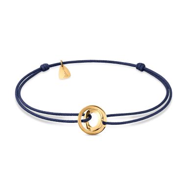 Bracelet Lepage Alba cordon bleu et or jaune