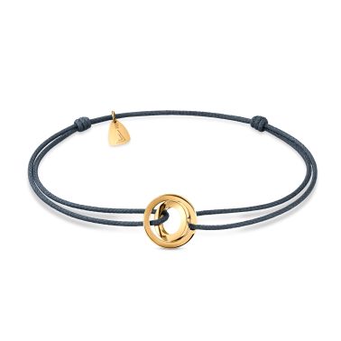 Bracelet Lepage Alba cordon gris et or jaune