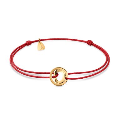 Bracelet Lepage Alba cordon rouge et or jaune