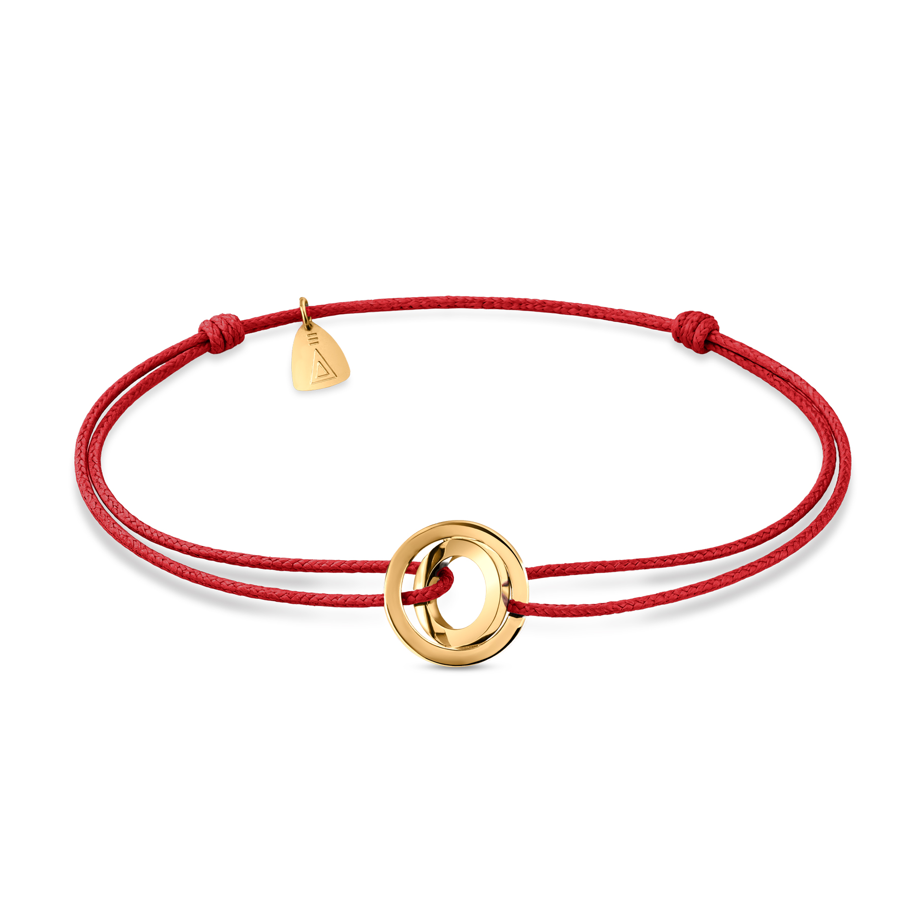 Bracelet Lepage Alba cordon rouge et or jaune
