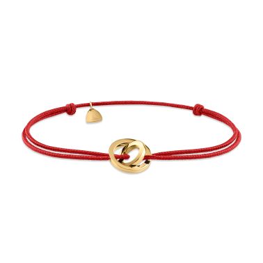 Bracelet Lepage Alba cordon rouge et or jaune