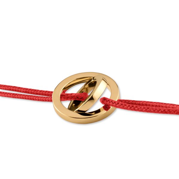 Bracelet Lepage Alba cordon rouge et or jaune