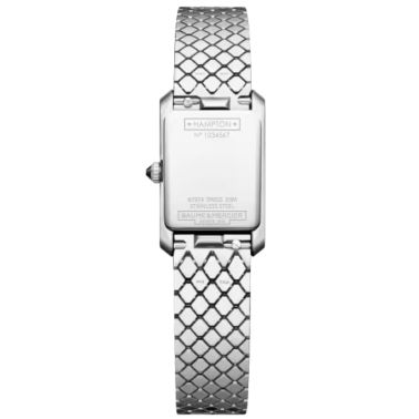 Baume & Mercier Hampton Quartz Watch with Silver Dial and Steel Strap, 28 x 18 mm