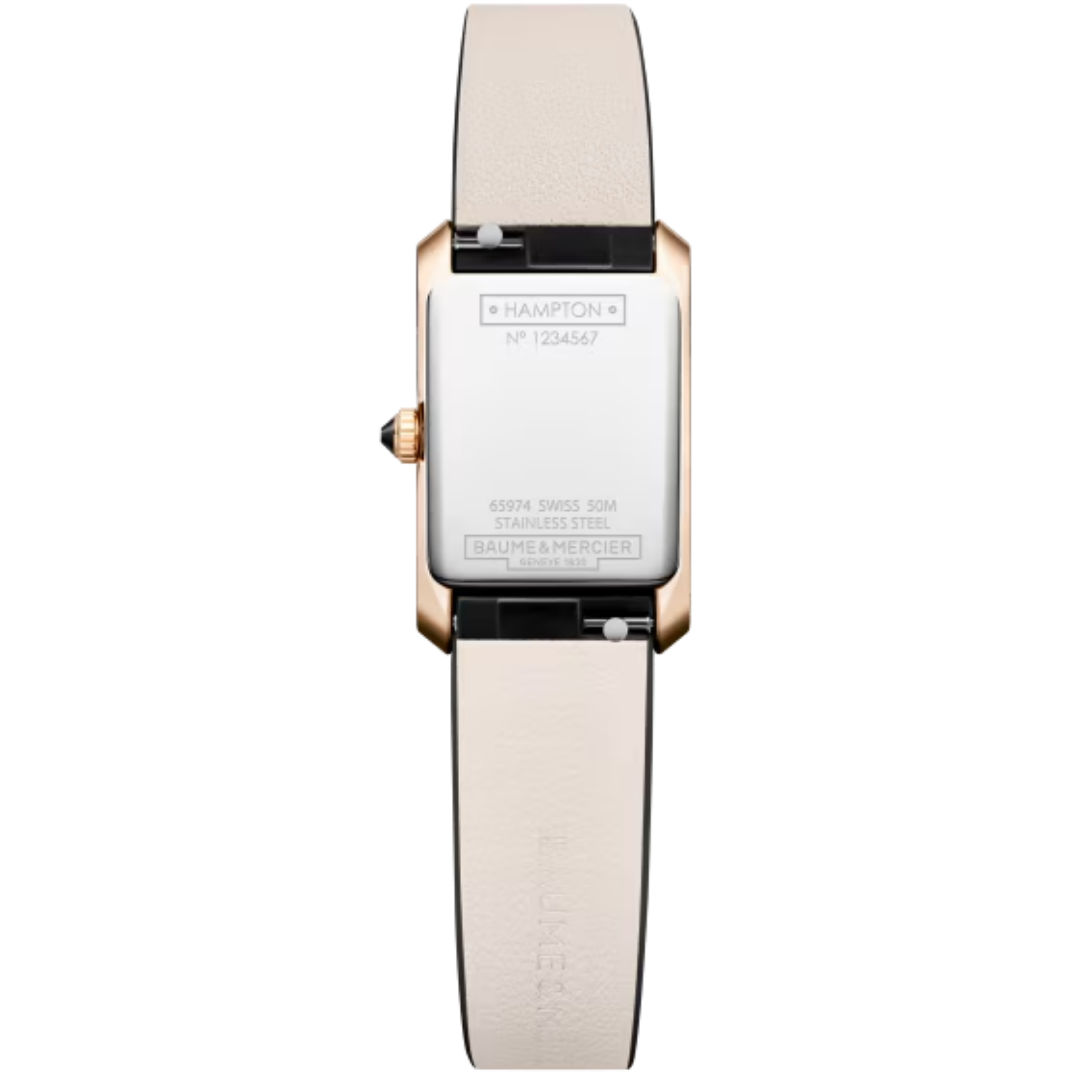 Baume & Mercier Hampton Quartz Watch with Silver Dial and Black Leather Strap, 28 x 18 mm