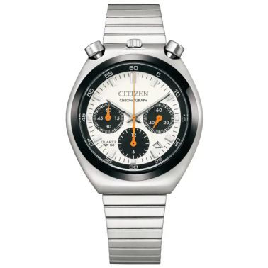 Montre Citizen Tsuno Chrono "Bullhead" cadran blanc bracelet titane 38 mm