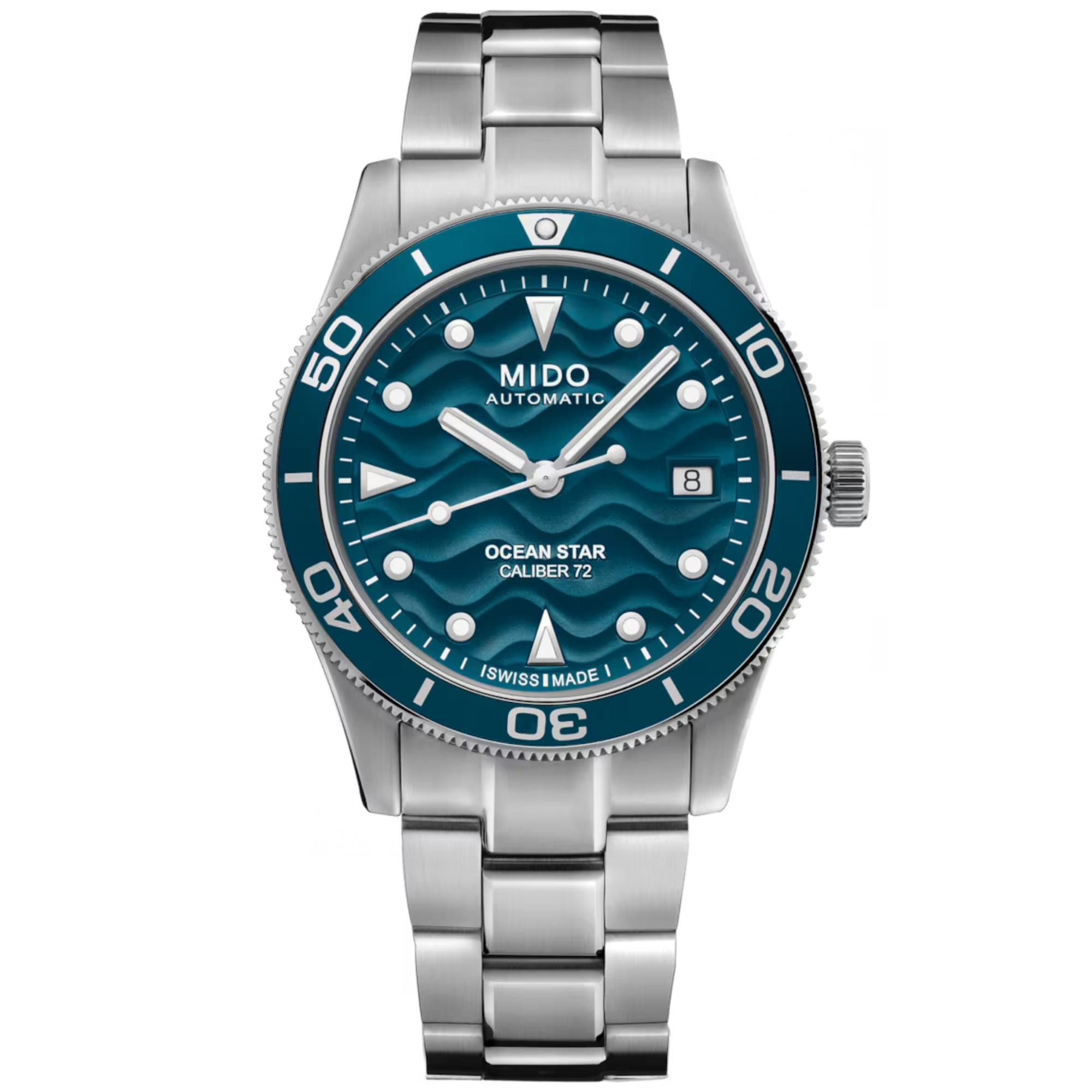 Mido Ocean Star 39 automatic watch blue dial steel bracelet 39 mm