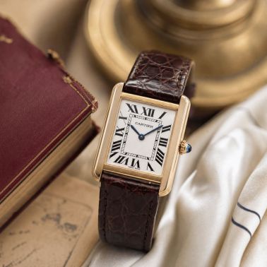 Montre Cartier Tank Solo or rose quartz 24,4 x 31 mm Full Set 2017