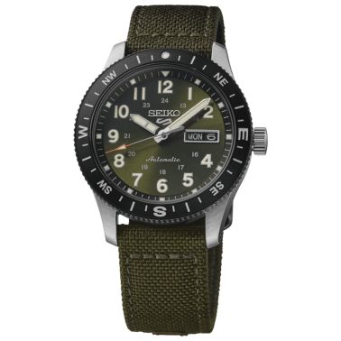 Montre Seiko 5 Sports Field Series automatique cadran vert bracelet nylon 41 mm
