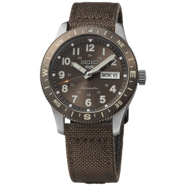 Montre Seiko 5 Sports Field Series automatique cadran brun bracelet nylon 41 mm