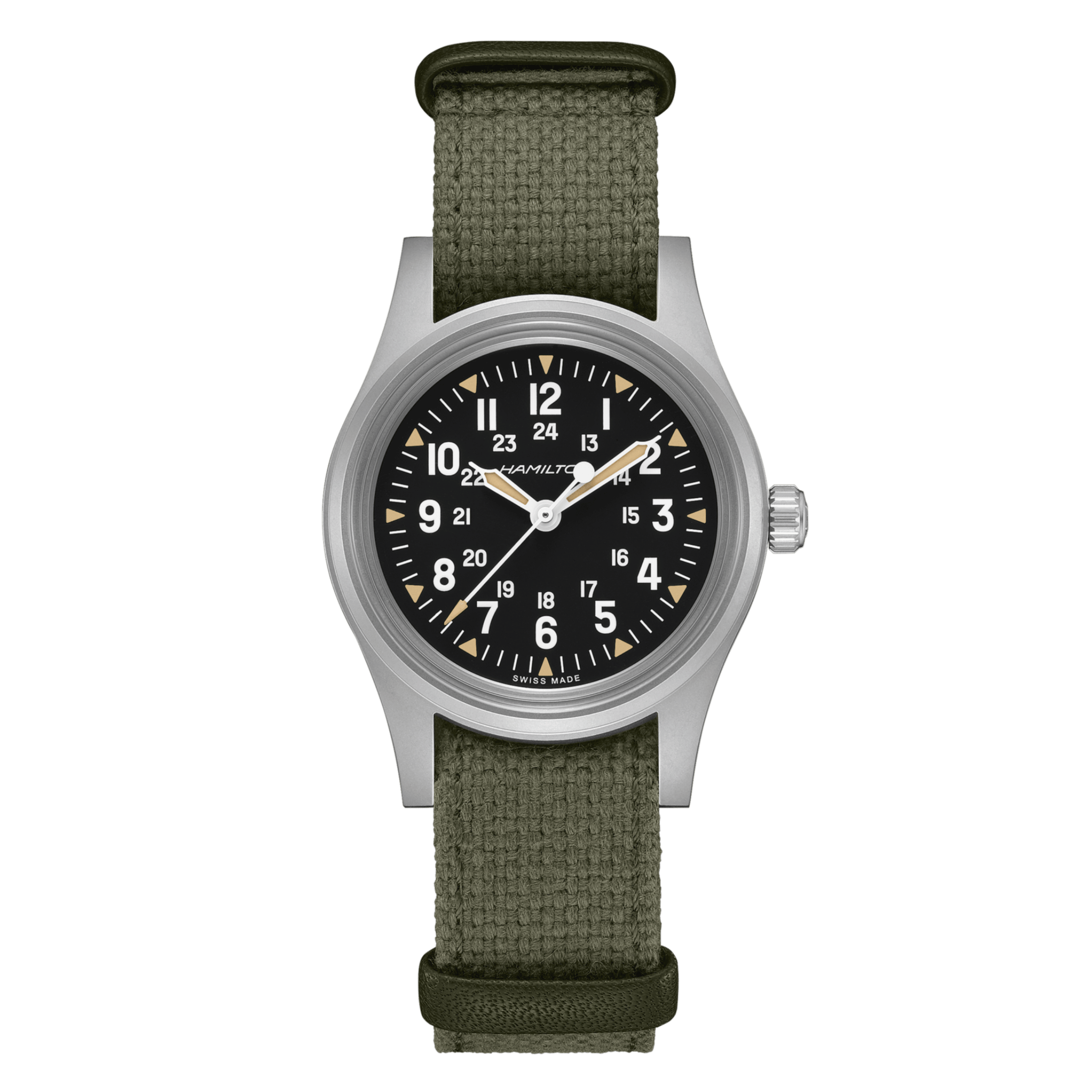 Montre Hamilton Khaki Field Mechanical “America 250” cadran noir bracelet NATO 36 mm