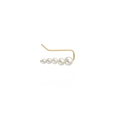 Claverin Earrings Flow yellow gold white pearls