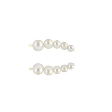 Claverin Flow Earrings with White Pearls
