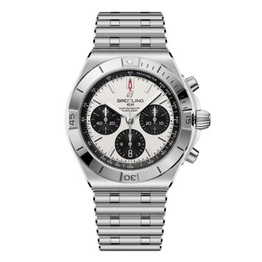 Montre Breitling Chronomat B01 Chronograph automatique cadran blanc bracelet acier 42 mm