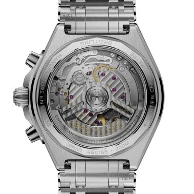 Montre Breitling Chronomat B01 Chronograph automatique cadran blanc bracelet acier 42 mm