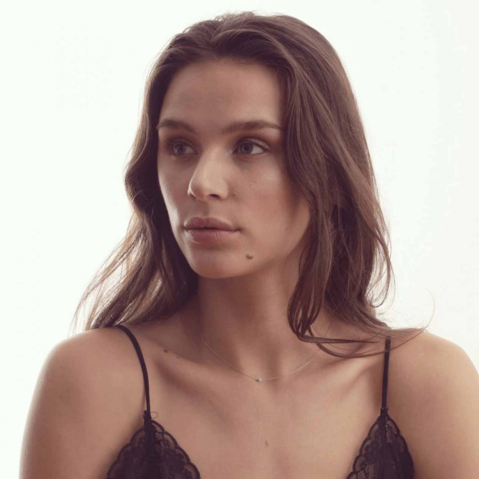 Collier Claverin Simply Mini en or jaune et perle turquoise - PORTE