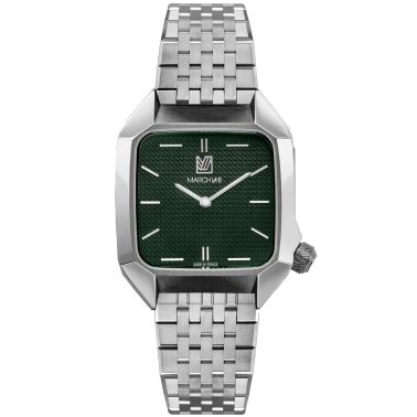Montre March LA.B AM2 XS Mécanique Grall acier cadran vert bracelet acier32 mm
