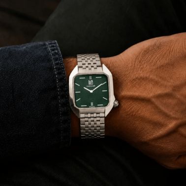 Montre March LA.B AM2 XS Mécanique Grall acier cadran vert bracelet acier32 mm