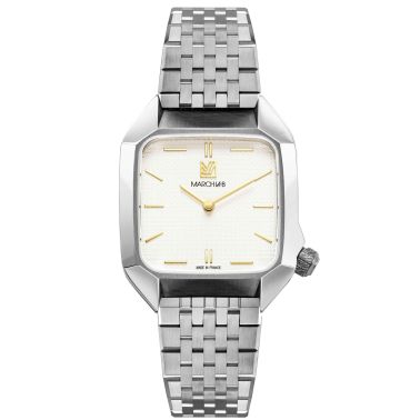 Montre March LA.B AM2 XS Mécanique Shelter acier cadran blanc bracelet acier 32 mm