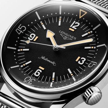 Montre Longines Legend Diver 59 automatique cadran noir bracelet acier 42 mm