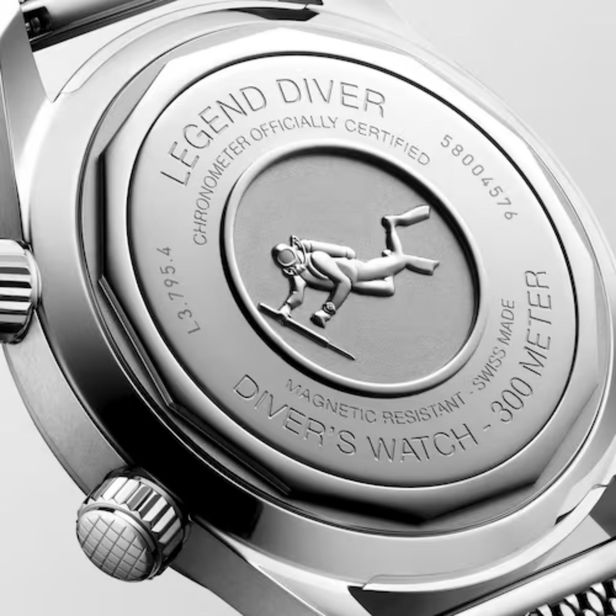 Longines Legend Diver Automatic Watch, Black Dial, Steel Strap, 42 mm