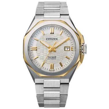 Montre Citizen Serie 8 automatique cadran blanc bracelet acier 39.85 mm