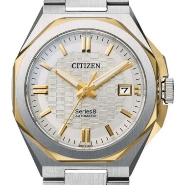 Montre Citizen Serie 8 automatique cadran blanc bracelet acier 39.85 mm