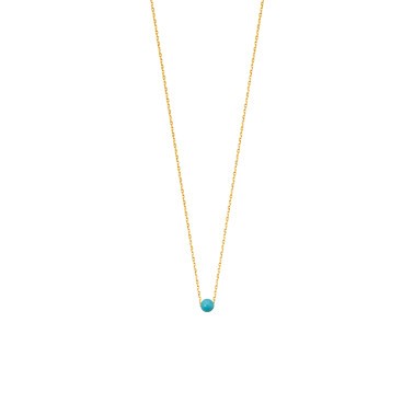 Collier Claverin Simply Mini en or jaune et perle turquoise - SOLDAT