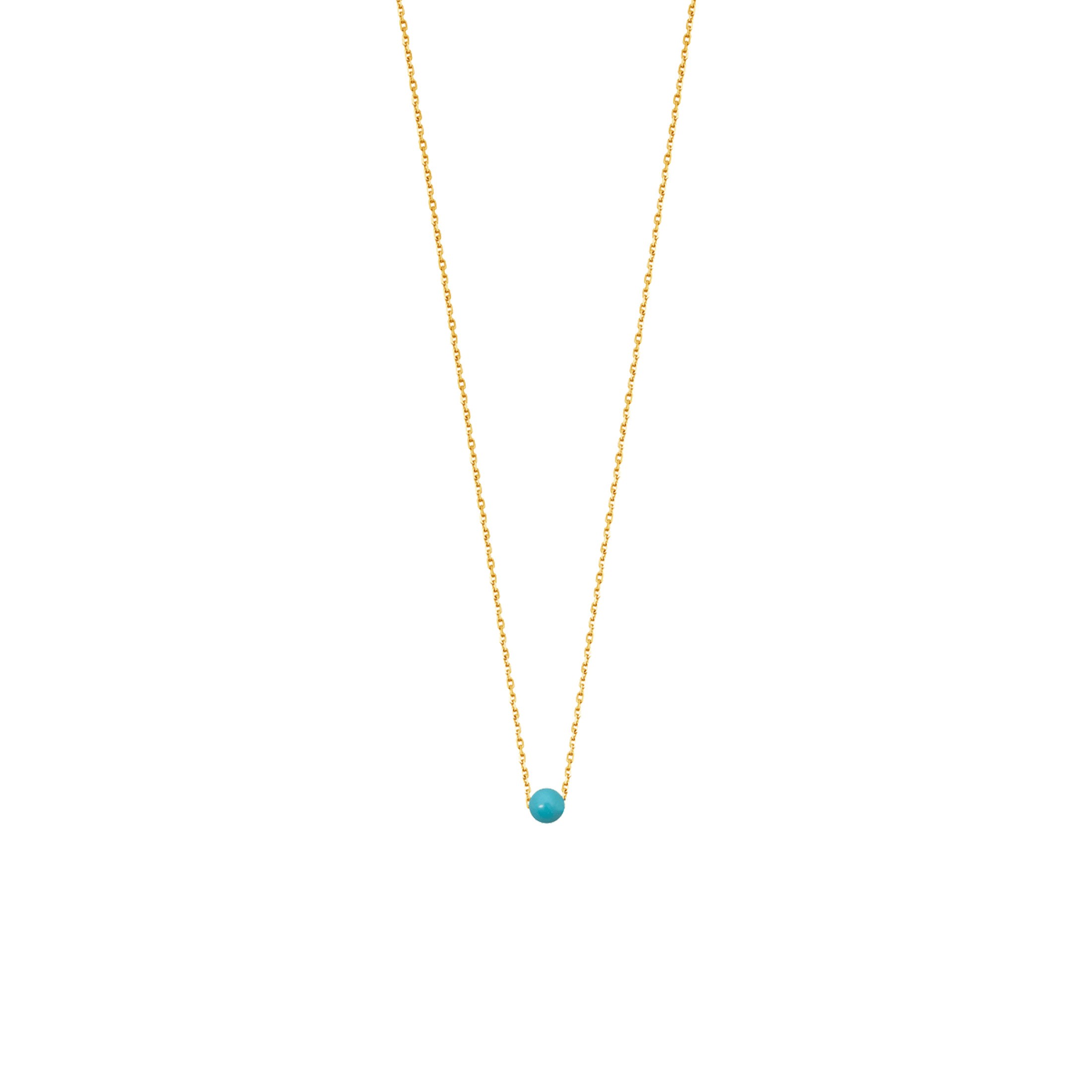 Collier Claverin Simply Mini en or jaune et perle turquoise - SOLDAT