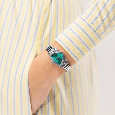 Hamilton Ventura Quartz S blue dial steel bracelet