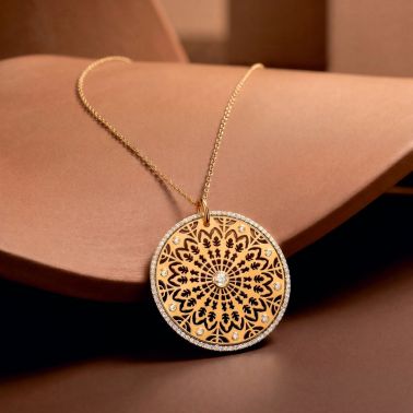 Médaille Lepage Rosace en or jaune et diamants