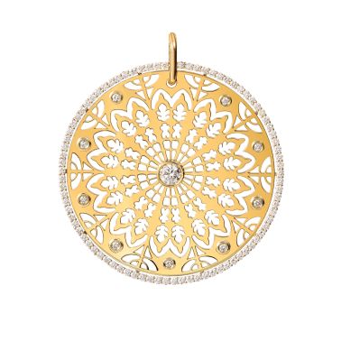 Médaille Lepage Colette Rosace en or jaune et diamants