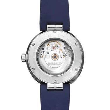 Montre Herbelin Newport Automatique cadran bleu bracelet caoutchouc 42mm