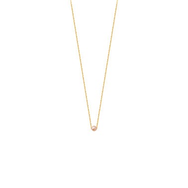 Collier Claverin Simply Mini en or jaune et perle rose