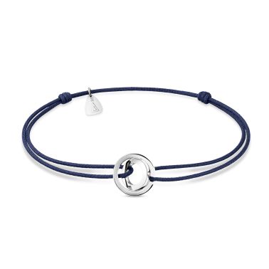 Bracelet Lepage Alba cordon bleu et or blanc