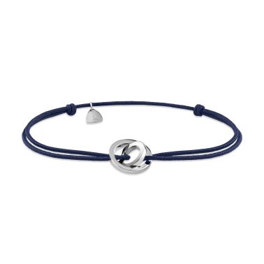 Bracelet Lepage Alba cordon bleu et or blanc
