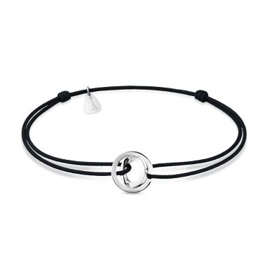 Bracelet Lepage Alba cordon noir et or blanc