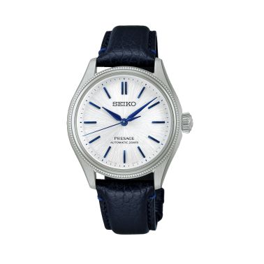 Montre Seiko Presage Classic Series automatique cadran blanc bracelet cuir 36 mm