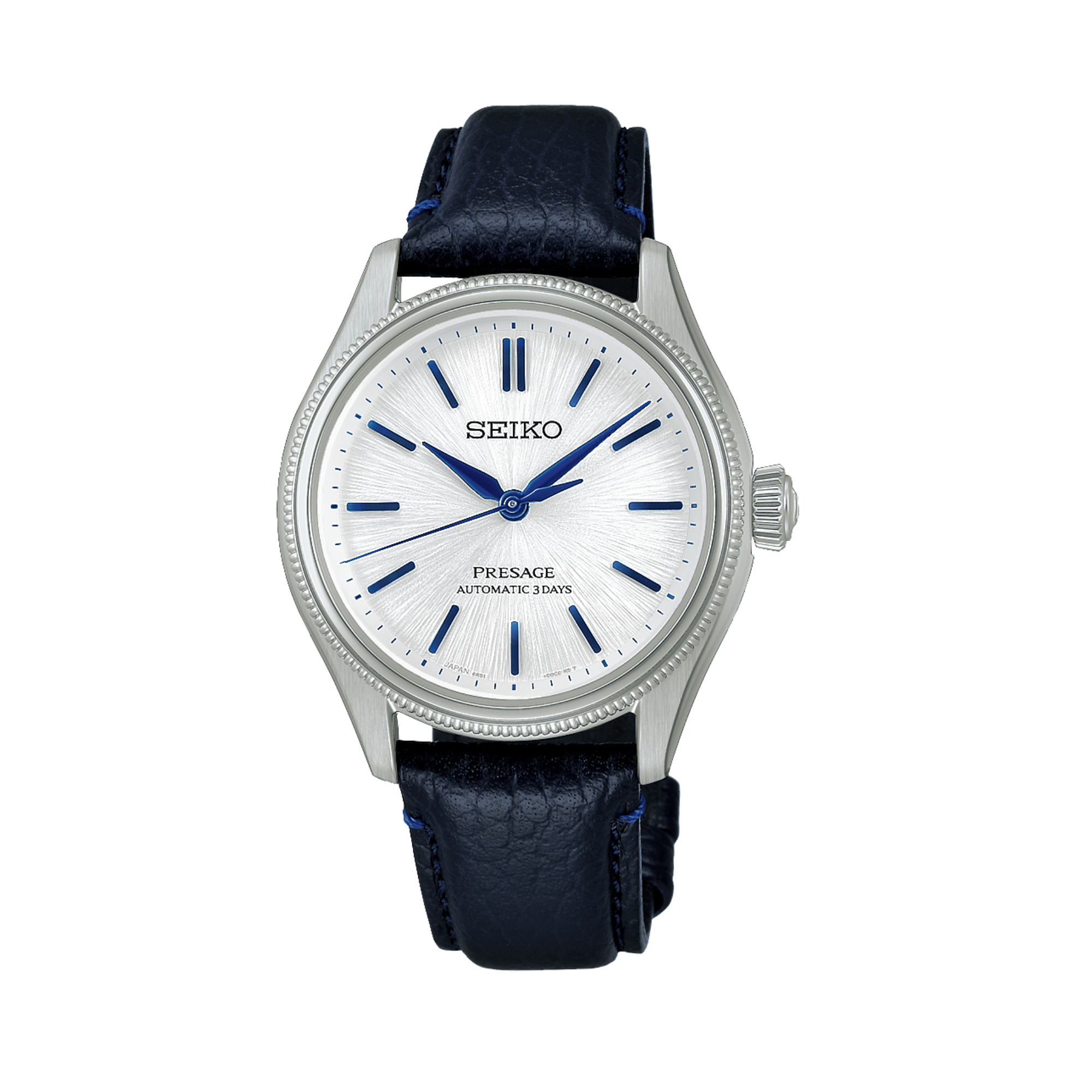 Montre Seiko Presage Classic Series automatique cadran blanc bracelet cuir 36 mm