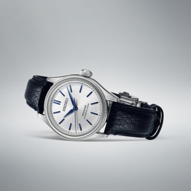 Montre Seiko Presage Classic Series automatique cadran blanc bracelet cuir 36 mm
