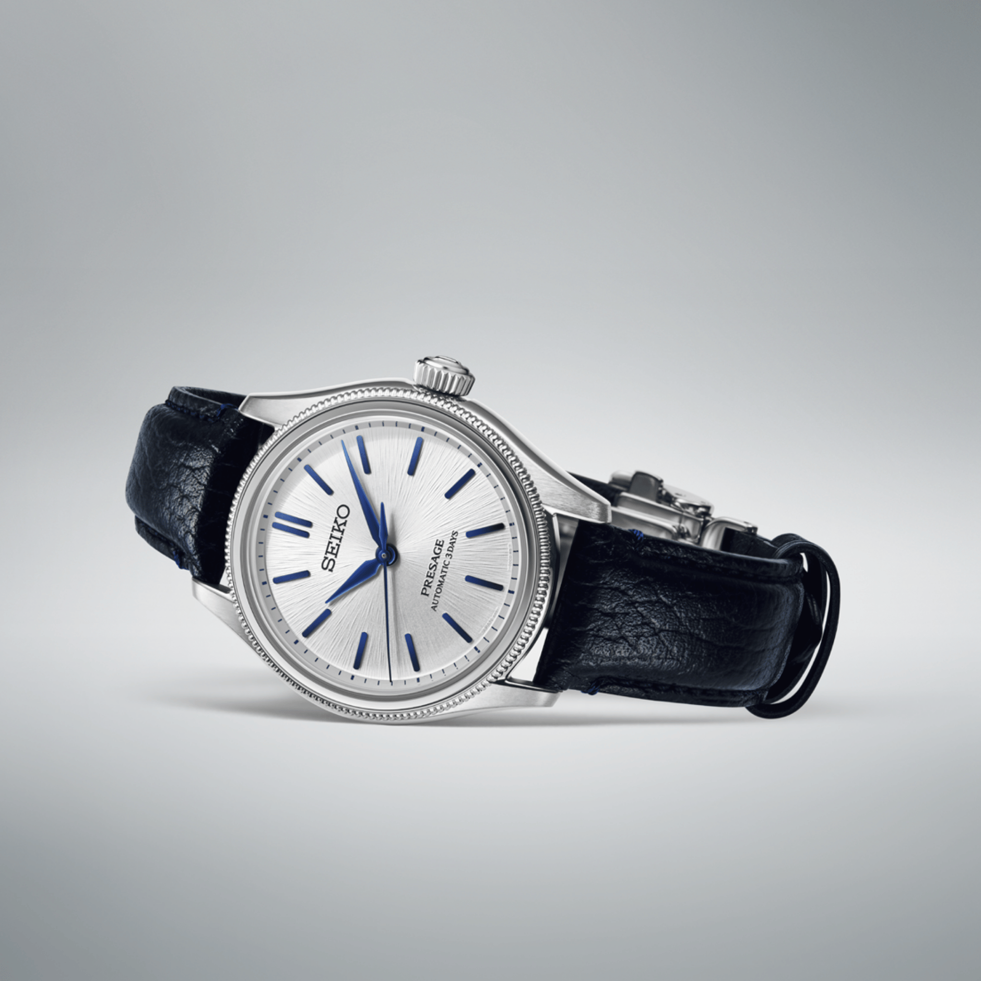 Montre Seiko Presage Classic Series automatique cadran blanc bracelet cuir 36 mm