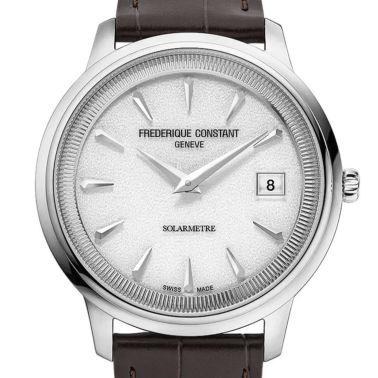 Frédérique Constant Classics Moneta Solarmetre quartz white dial leather strap 39 mm