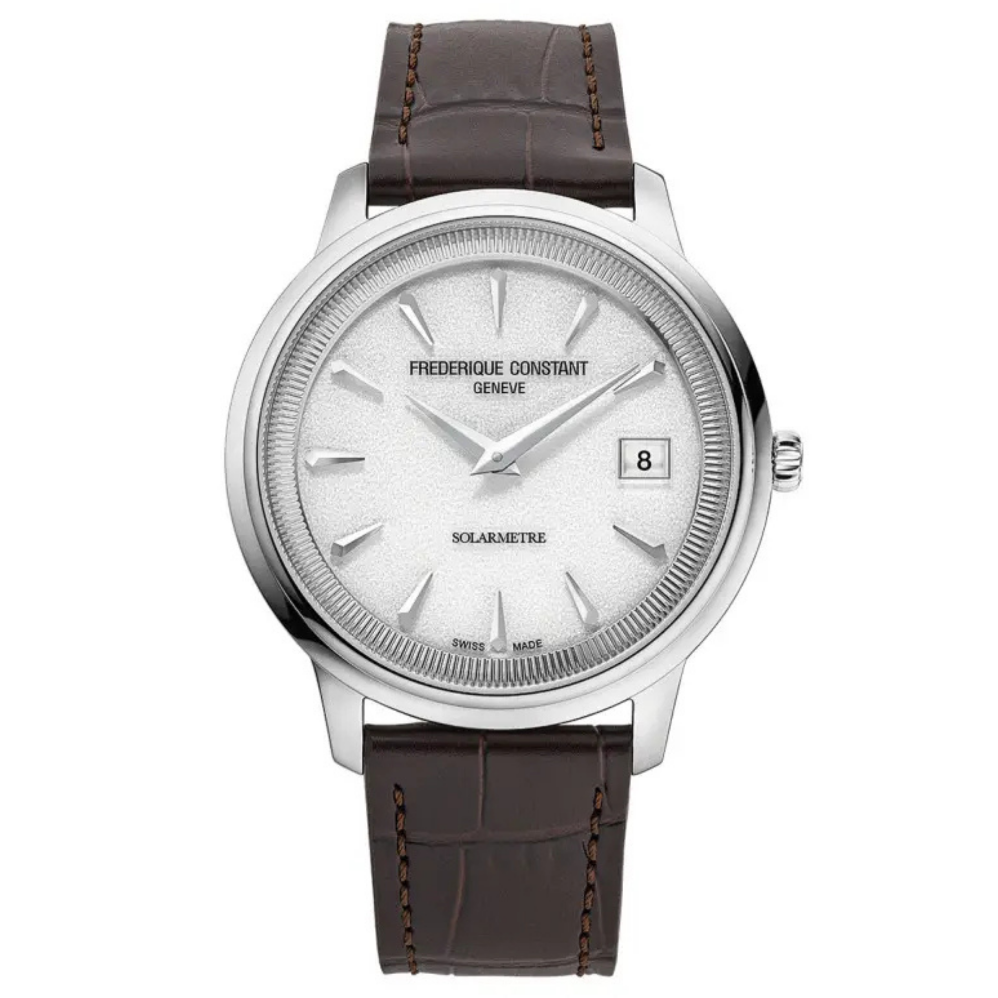 Frédérique Constant Classics Moneta Solarmetre quartz white dial leather strap 39 mm